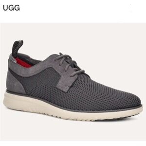 UGG Derby Leather Hyper weave Grey Sneakers Shoes 11.5